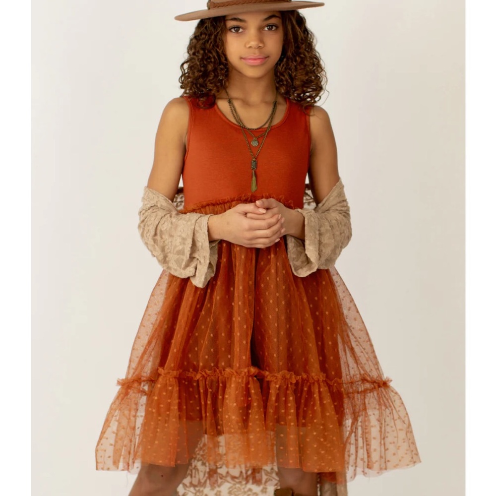 NWT Joyfolie Leila Dress in Dark Terracotta